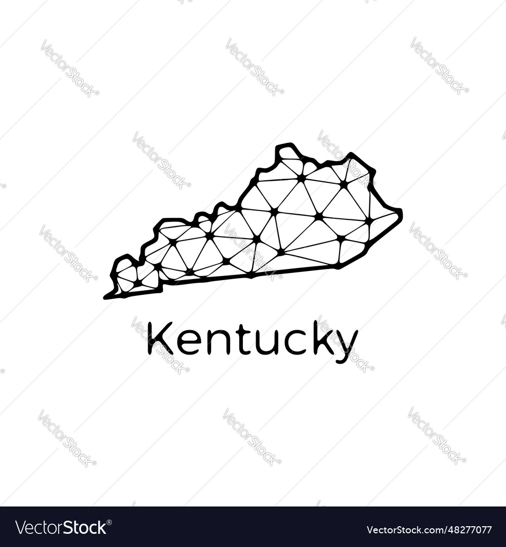 Kentucky state map polygonal made of lines Vector Image