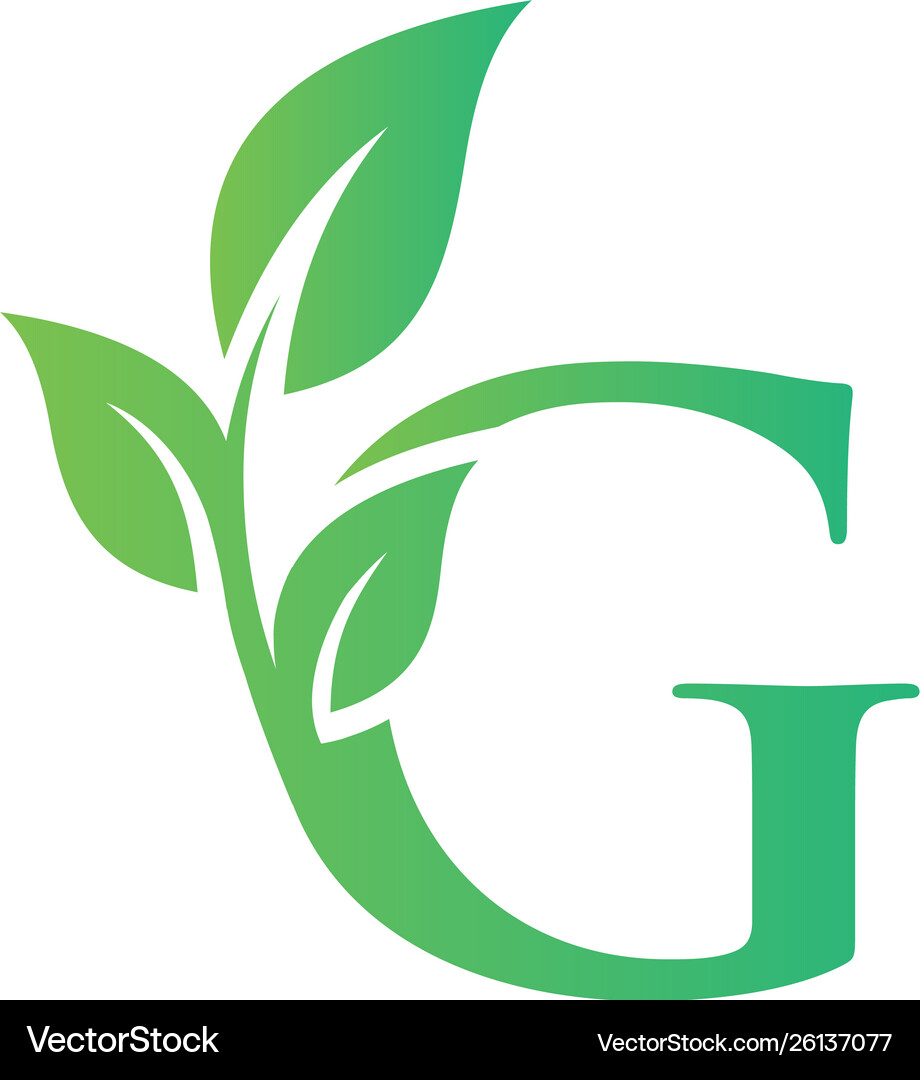 Leaf initial g logo template Royalty Free Vector Image