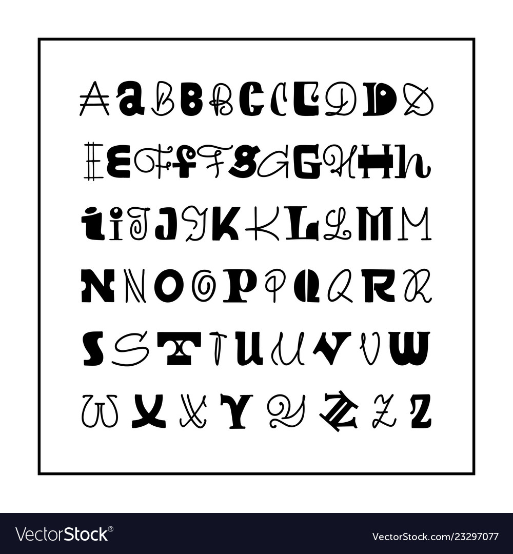 Premium Vector  Hand made font alphabet