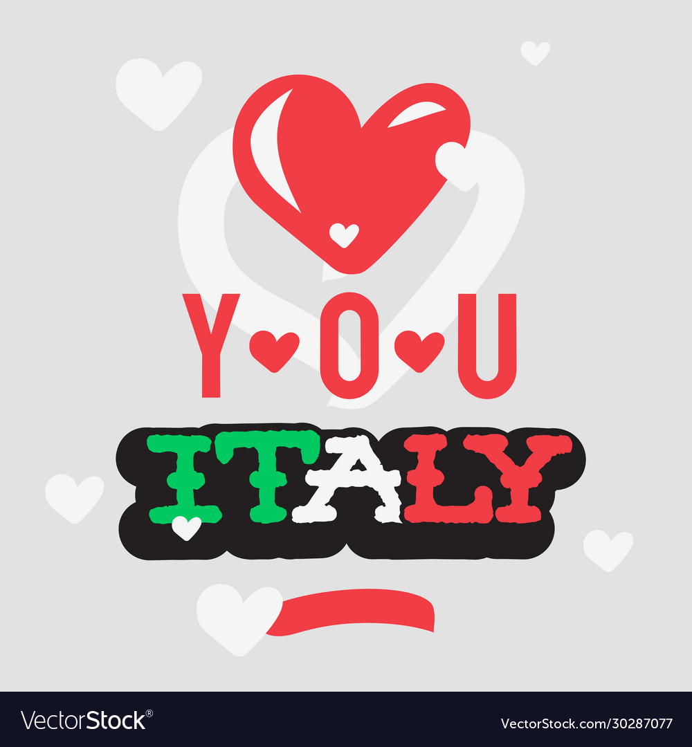 Liebe dich italy support empathy typographic