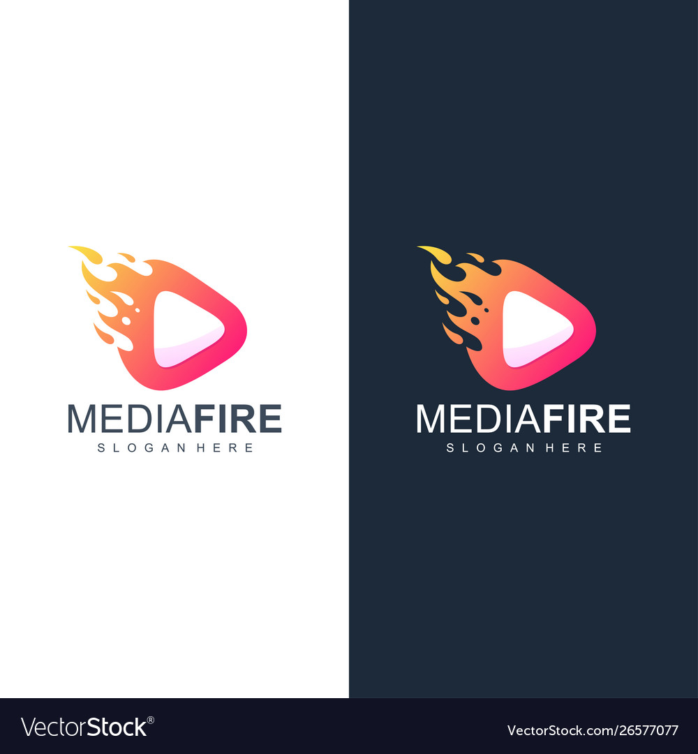 Media fire logo design Royalty Free Vector Image