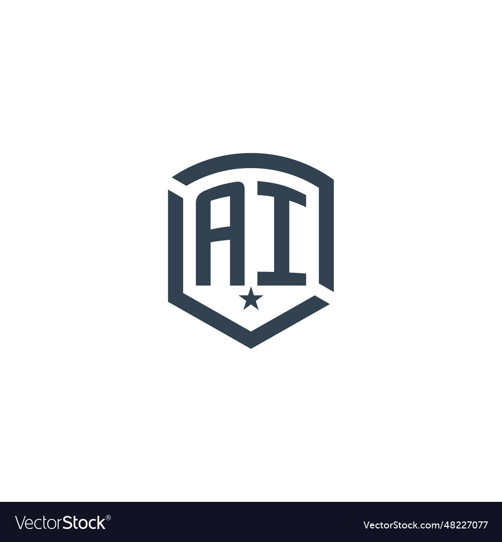 Monogram ai star shield logo design inspiration