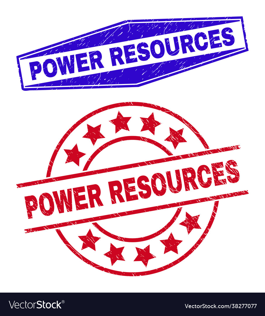 Power Resources Unclean Stamp Seals In Circle Vector Image