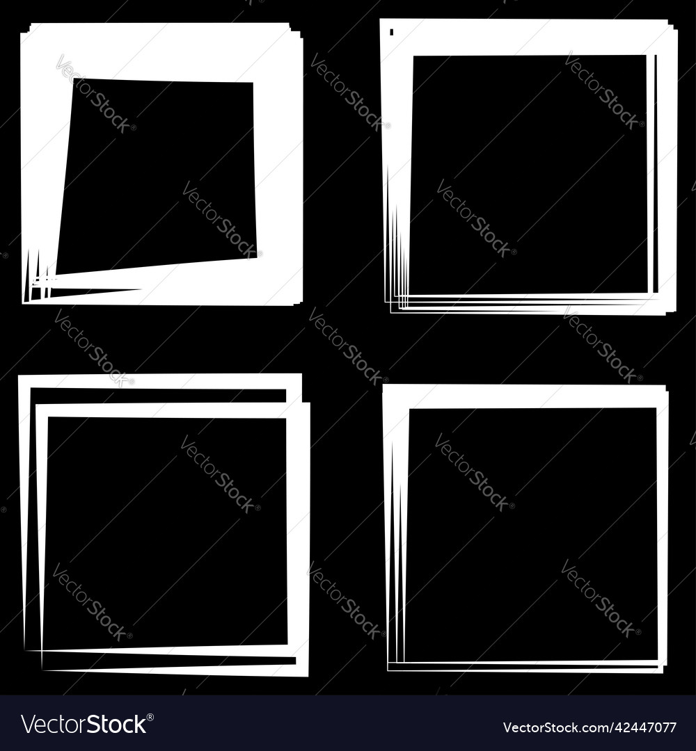 Random square contour frame border element vector image Random square contour frame border element