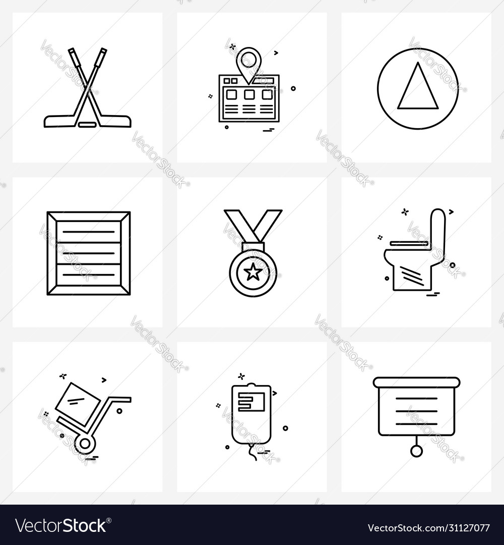 Set 9 simple line icons for web and print