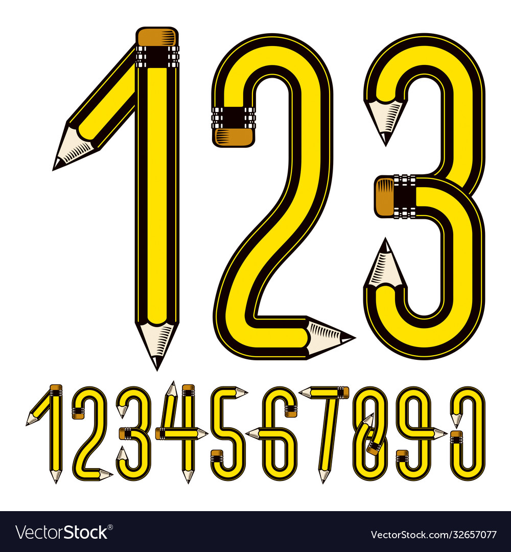 Set tall numbers created using stationery
