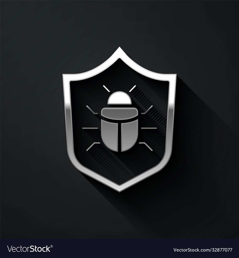 Silver system bug concept icon isolated on black