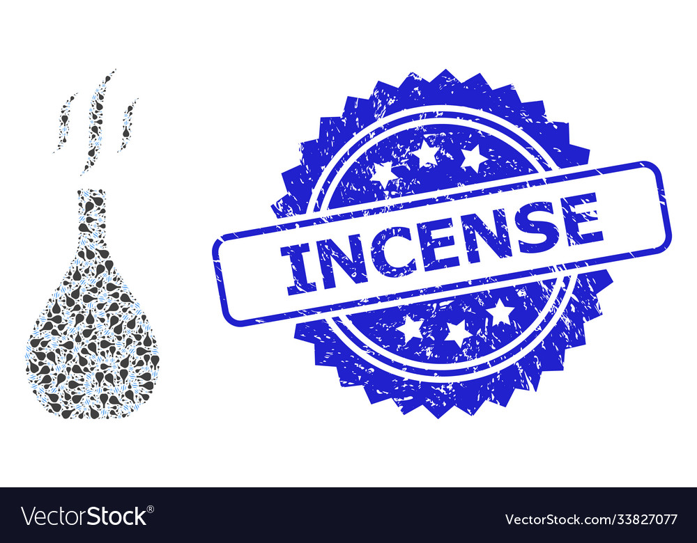 Textured incense stamp and recursion vial Vector Image Textured incense stamp and recursion vial