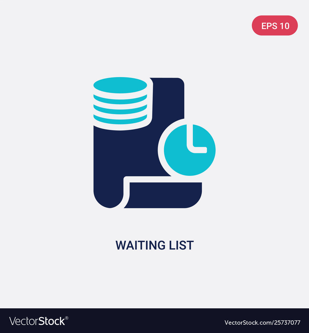 Two color waiting list icon from e-commerce