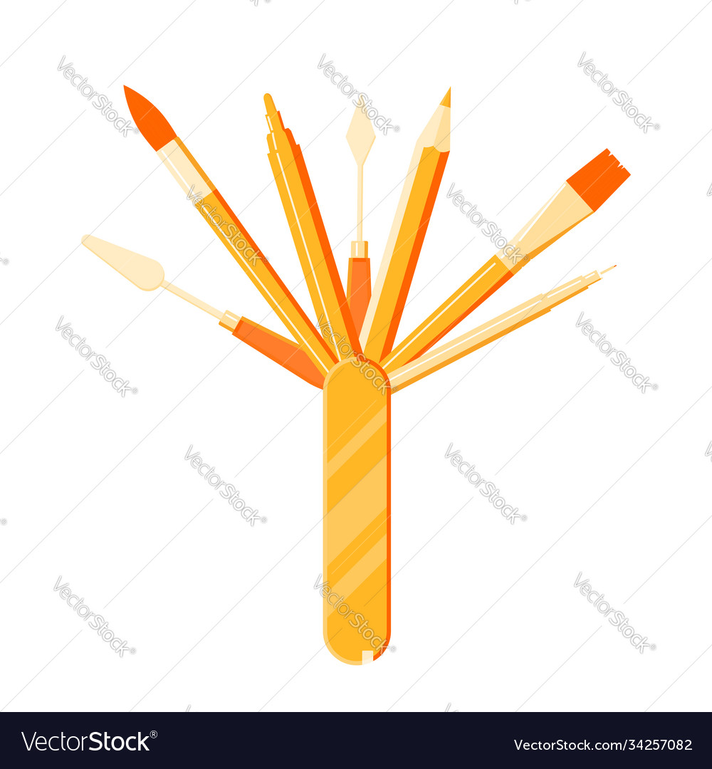 Artist tools - pencil brush liner pen marker vector image Artist tools - pencil brush liner pen marker