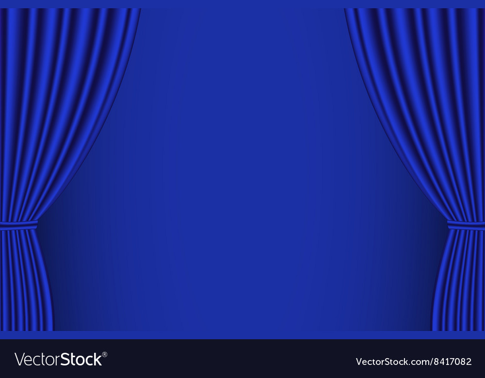 Blue curtain Royalty Free Vector Image VectorStock