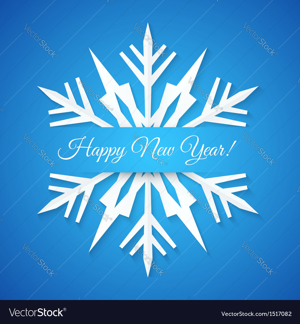 Blue paper snowflake postcard