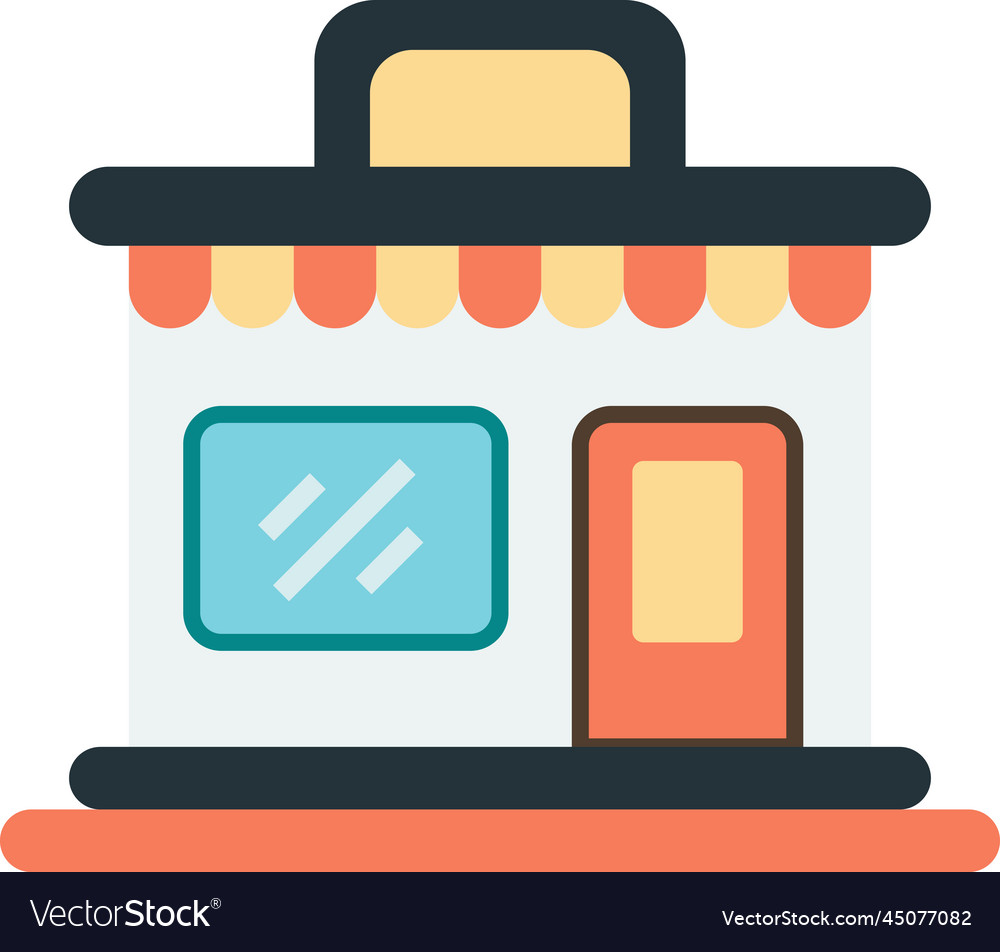 Cafe building in minimal style vector image Cafe building in minimal style