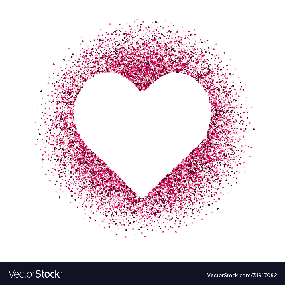 Confetti hearts on white background valentines Vector Image