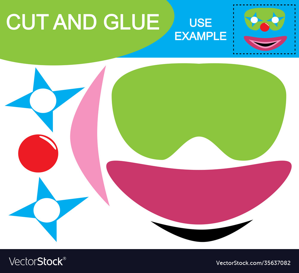 Create image mask clown using scissors vector image Create image mask clown using scissors