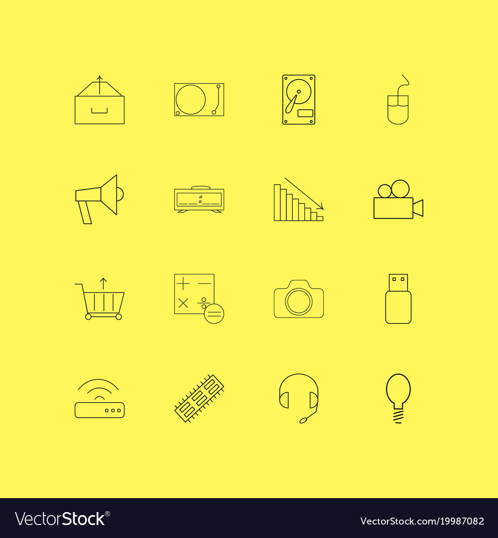 Devices linear icon set simple outline icons