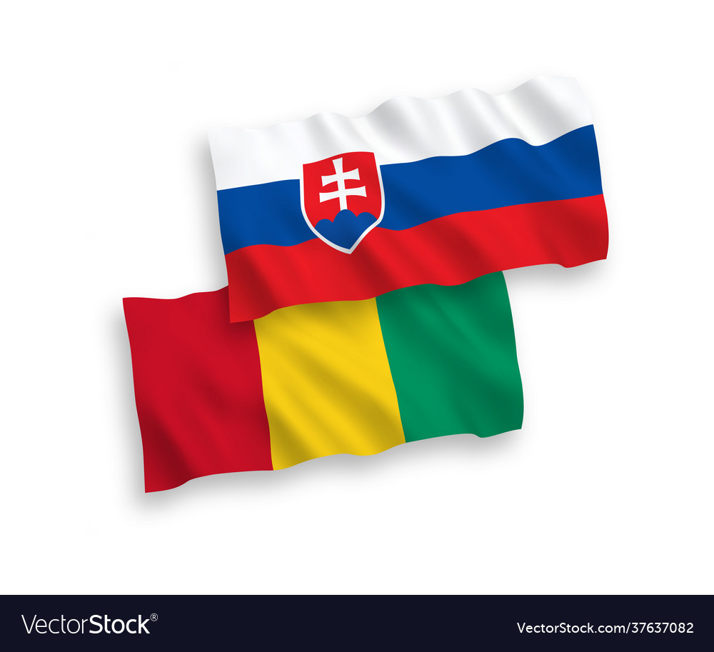 Flags slovakia and guinea on a white background Vector Image