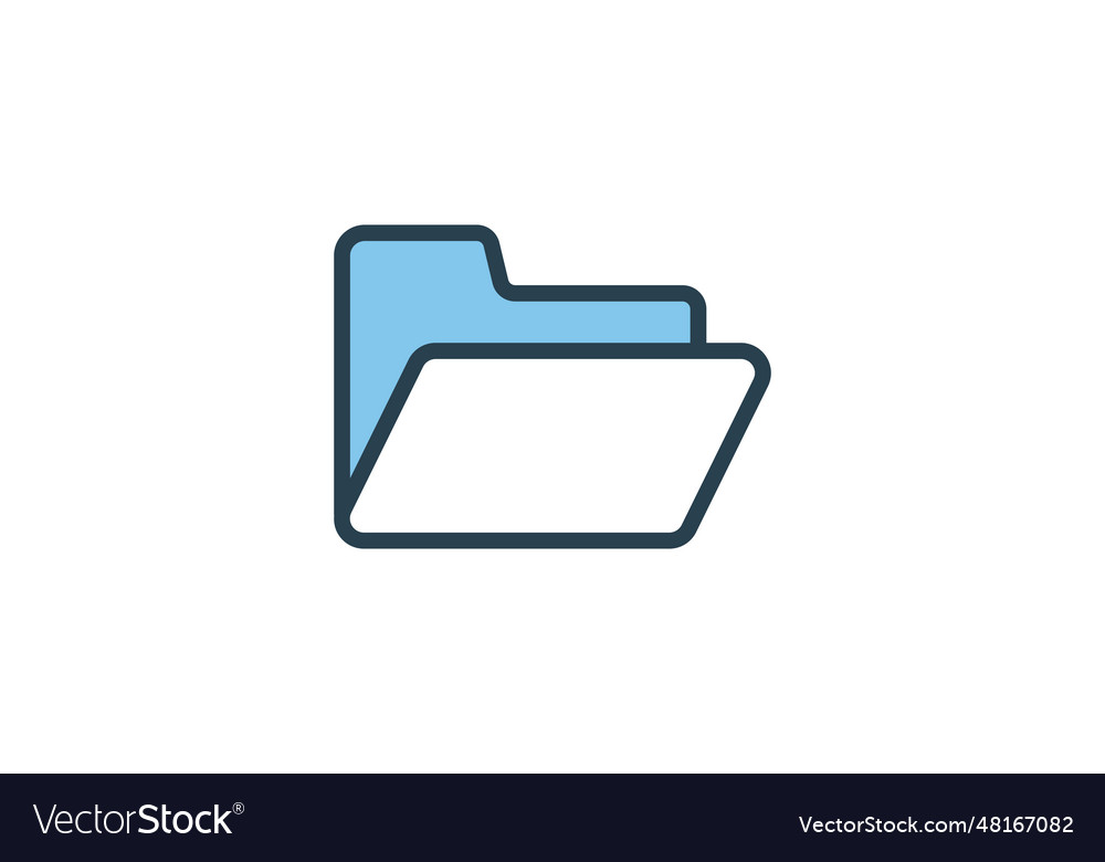 Folder icon suitable for web site design app user vector image Folder icon suitable for web site design app user