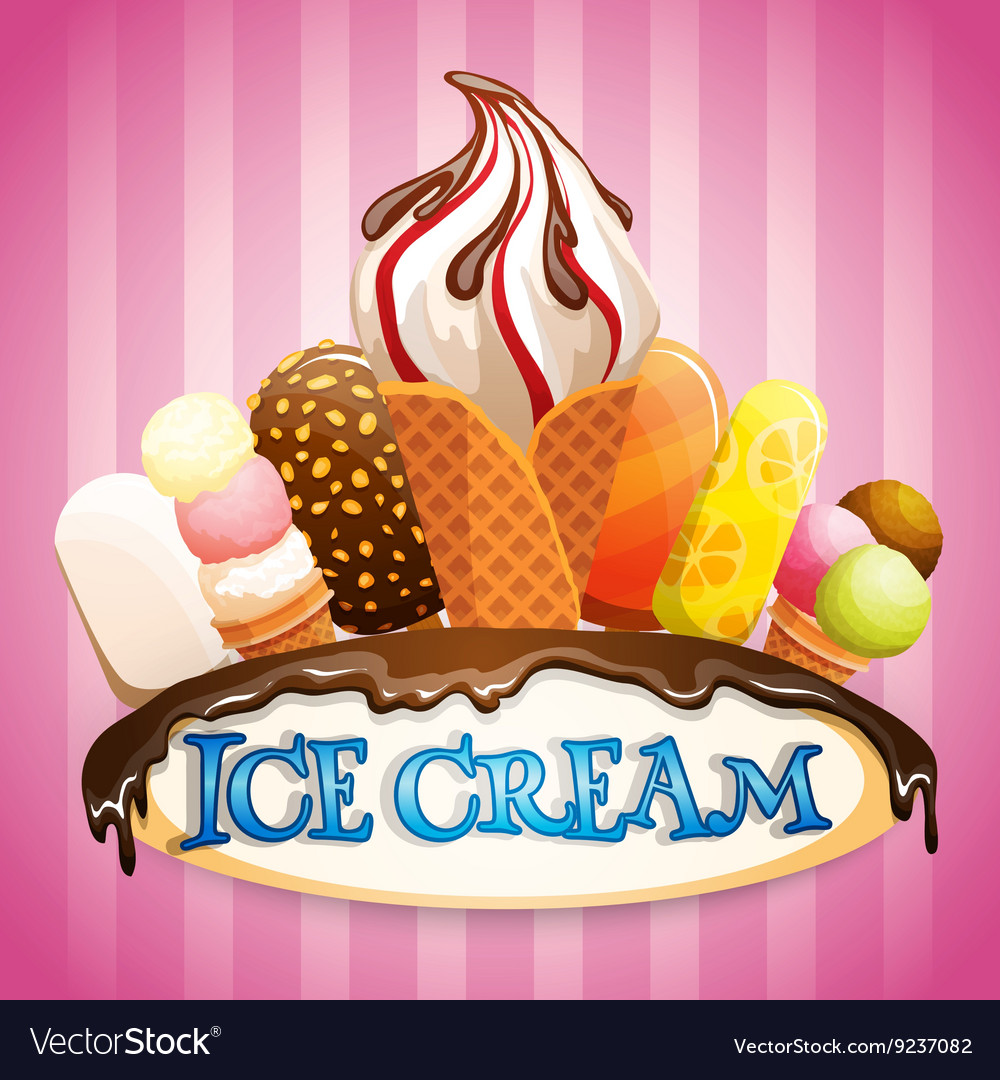 Ice Cream Poster Royalty Free Vector Image VectorStock