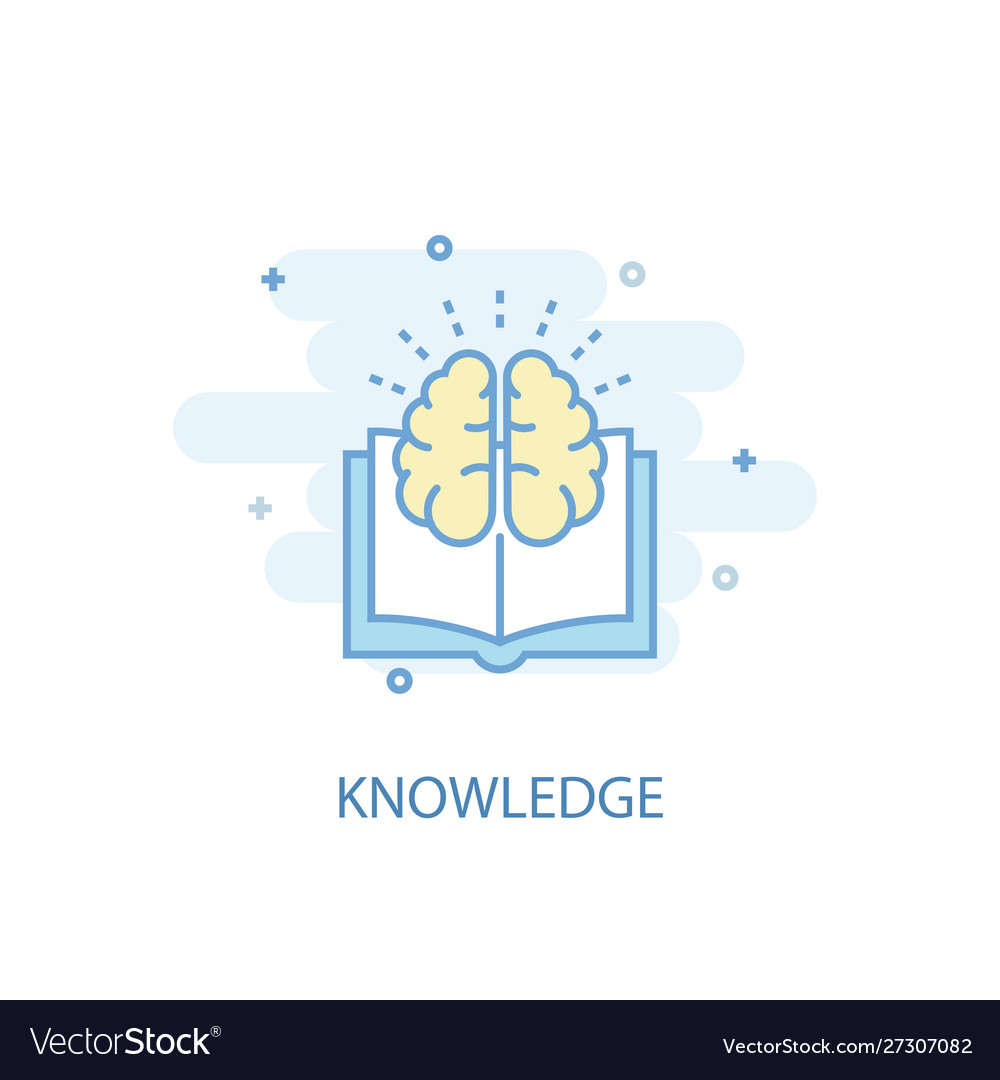 Knowledge line concept simple icon colored vector image Knowledge line concept simple icon colored
