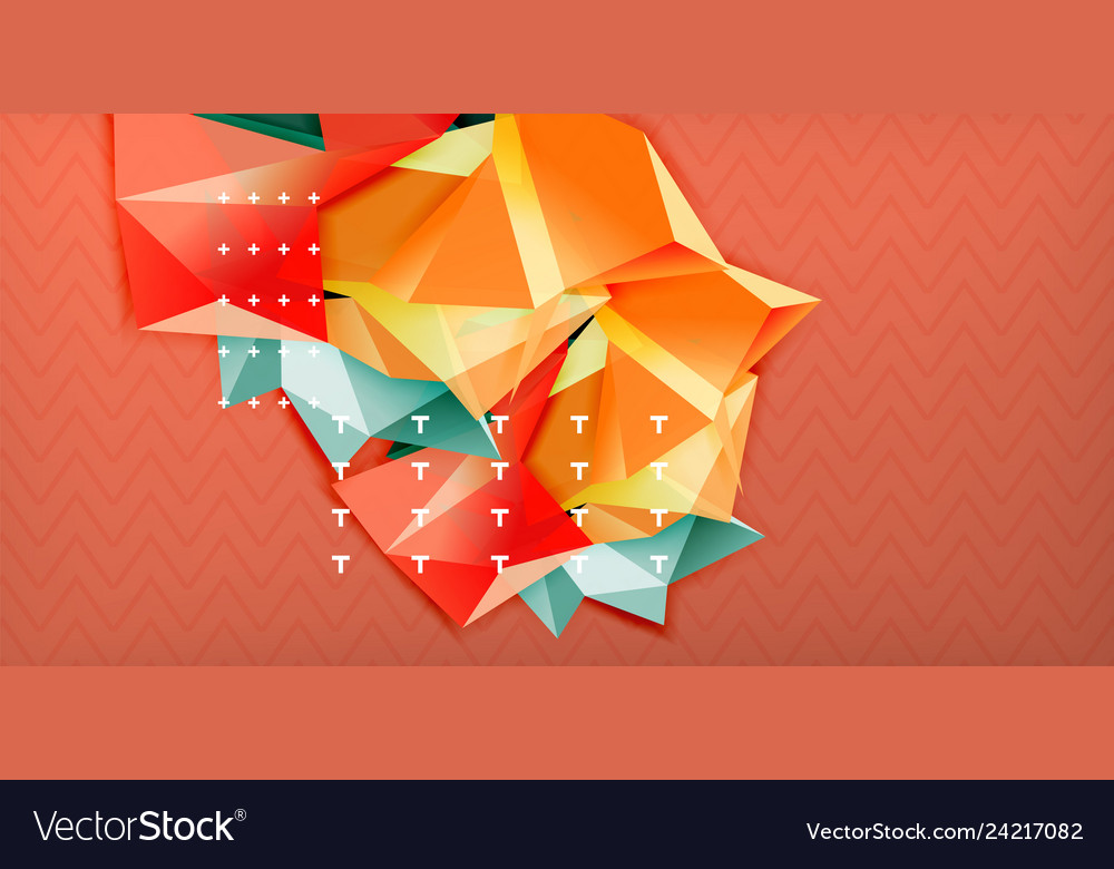 Low poly design 3d triangular shape background vector image Low poly design 3d triangular shape background