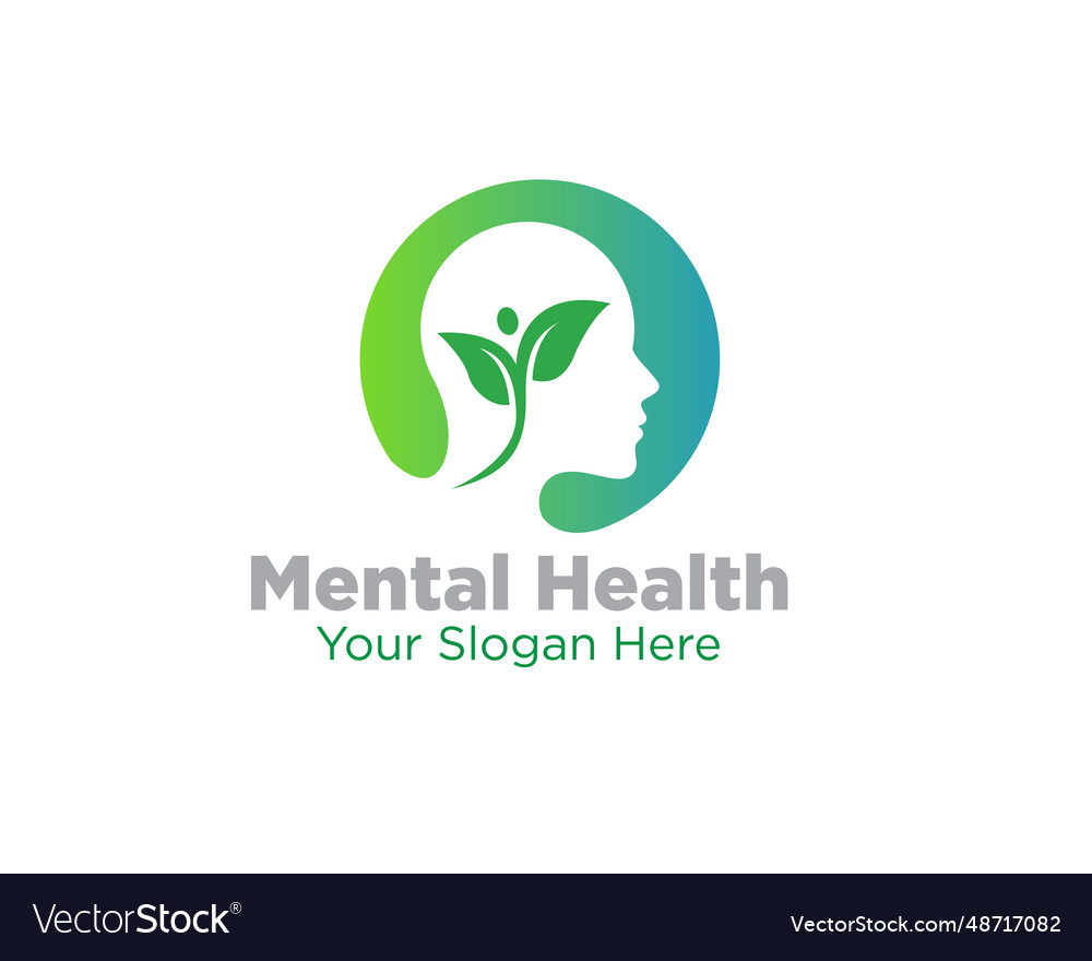 Mental health nature logo for medical service Vector Image