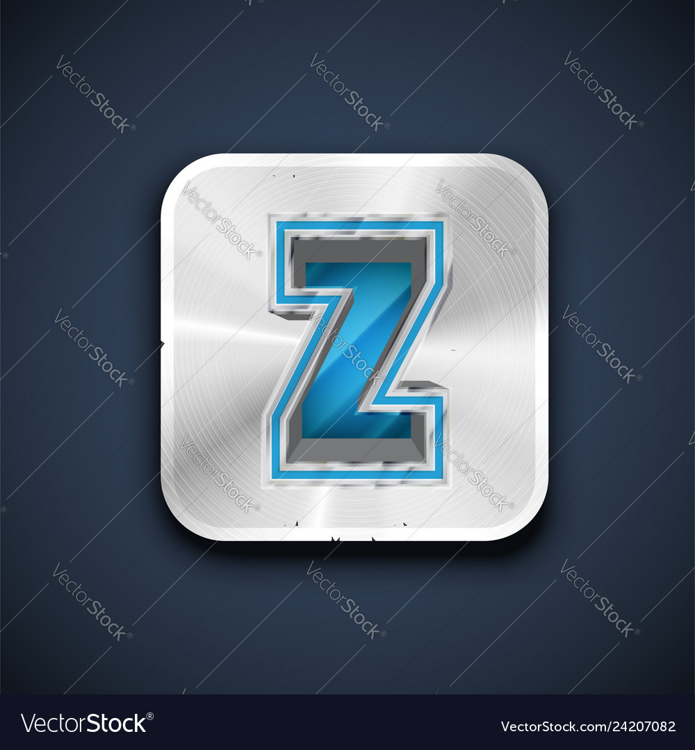 Metallic 3d character from a font set
