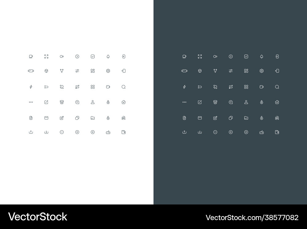 Office linear icon set Royalty Free Vector Image