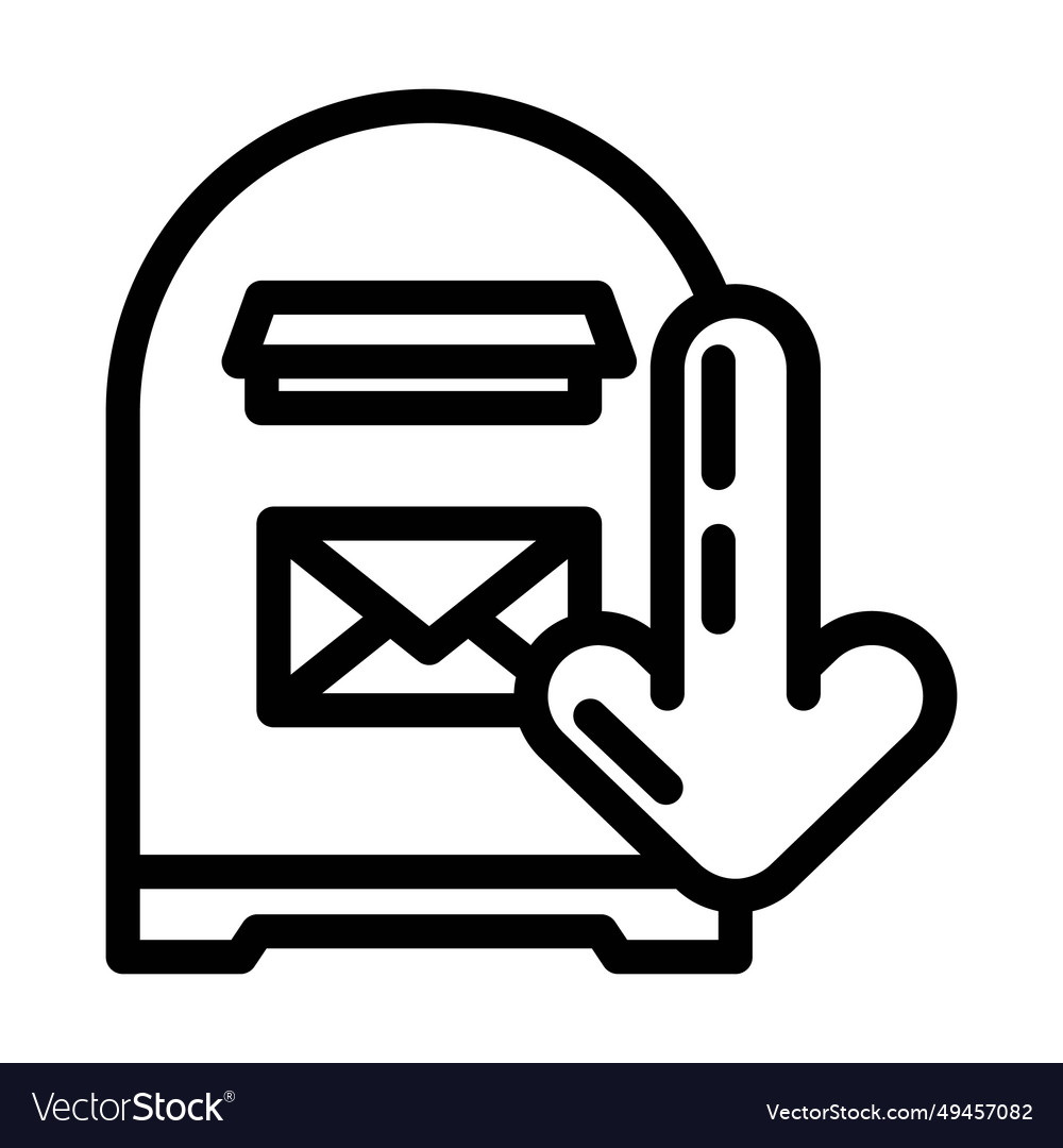 Open letter box loading mailbox line icon vector image Open letter box loading mailbox line icon