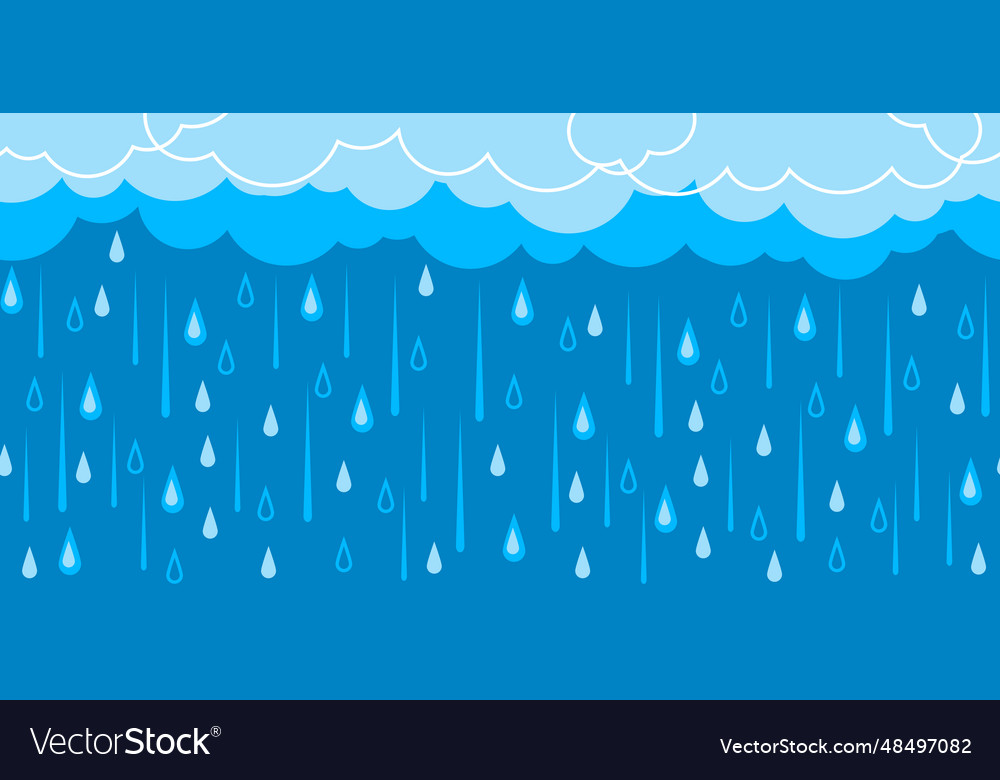 Pattern with clouds and rain stylized background vector image Pattern with clouds and rain stylized background