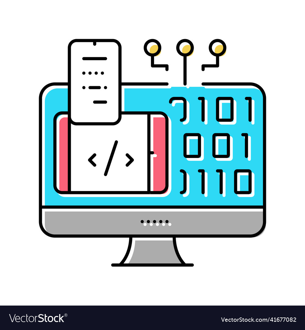 Programming software color icon vector image Programming software color icon