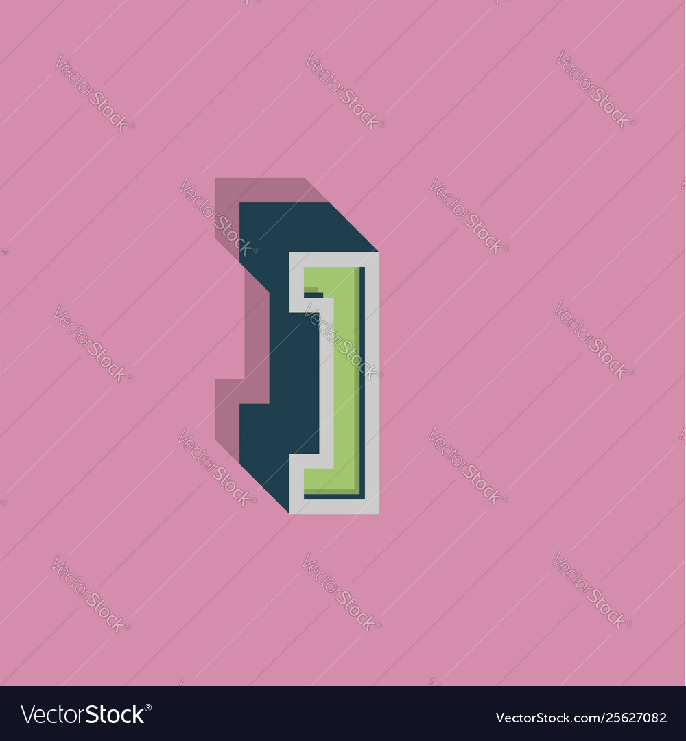 Retro 3d character from a fontset vector image Retro 3d character from a fontset