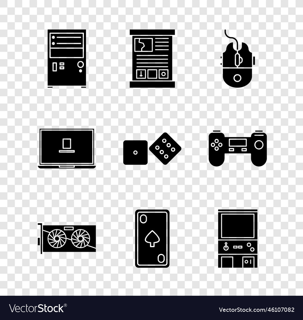 Set computer game guide mouse gaming video Vector Image Set computer game guide mouse gaming video