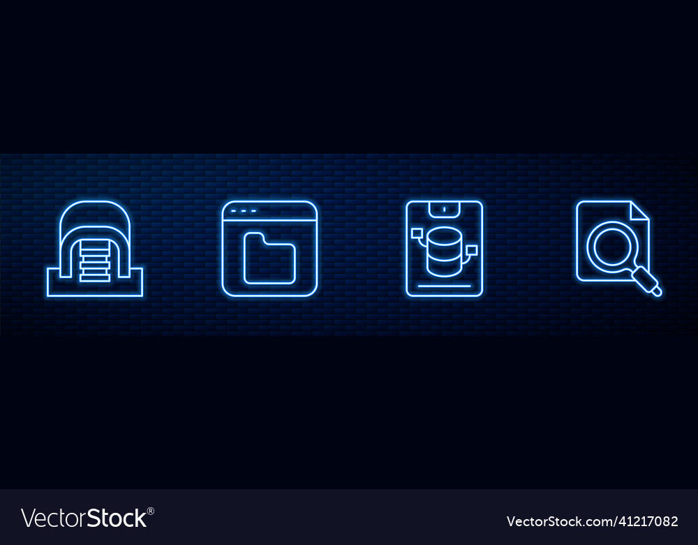 Set line server data web hosting hangar vector image Set line server data web hosting hangar