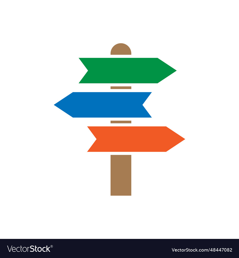 Signpost arrow icon design template isolated