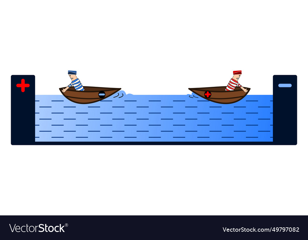 Two opposite charges Royalty Free Vector Image