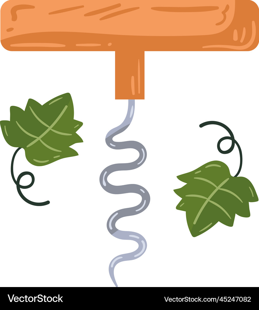 Wine corkscrew tool Royalty Free Vector Image - VectorStock