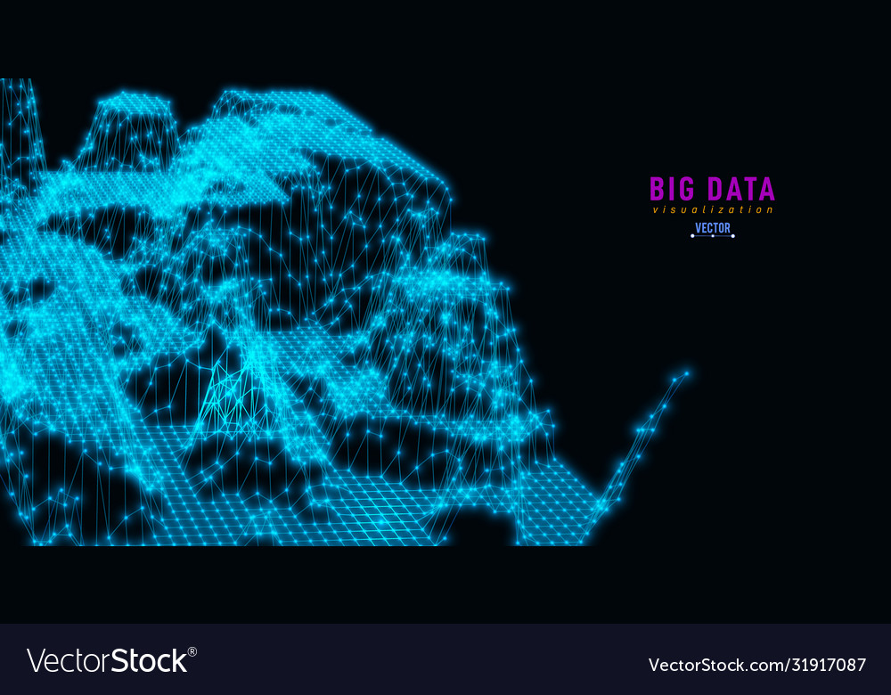 Abstract 3d big data visualization tangled vector image Abstract 3d big data visualization tangled