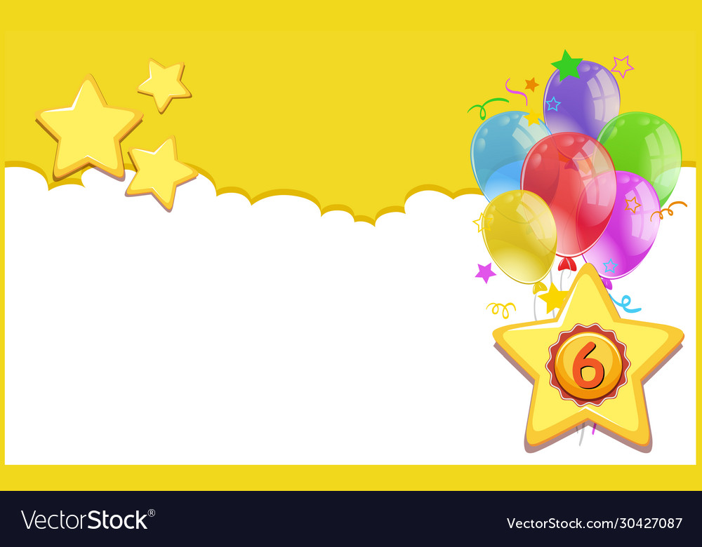 Background template design with number six Vector Image Background template design with number six