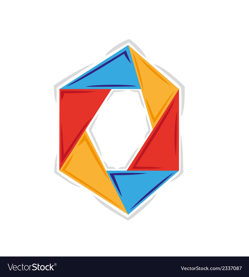 Circle created from six triangles with three