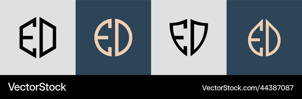Creative simple initial letters ed logo designs Vector Image