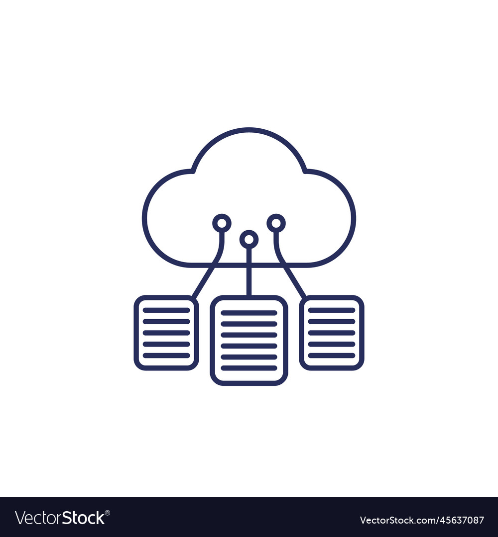 Documents in a cloud line icon