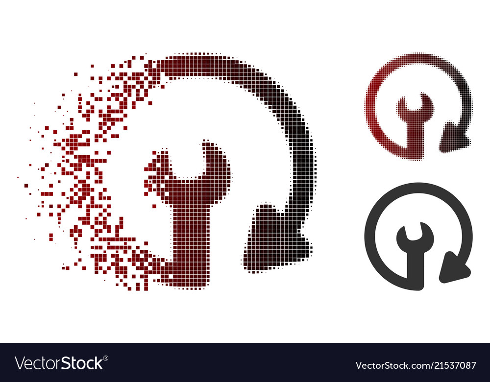 Fractured pixel halftone repeat service icon