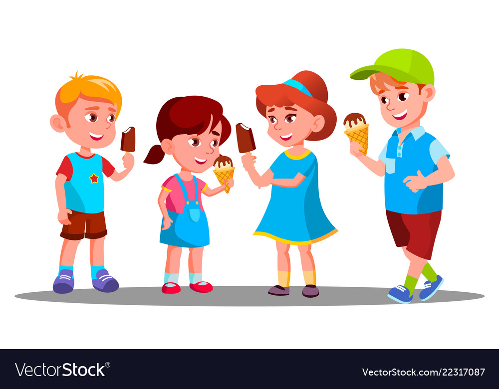 Group Of Boys And Girls Eating Ice Cream Vector Image group-of-boys-and-girls-eating-ice-cream-vector-image