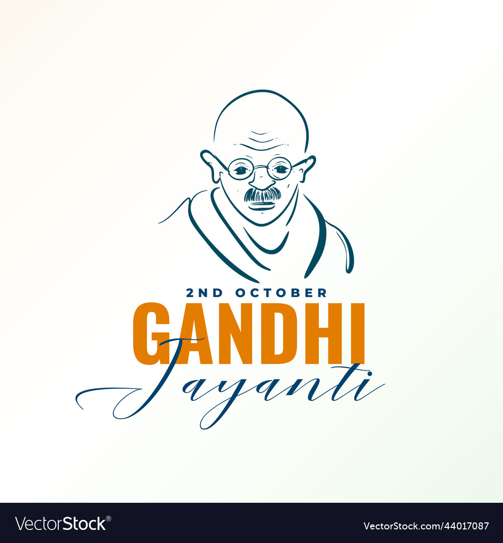 Happy 2nd October Gandhi Jayanti Wishes Card Vector Image