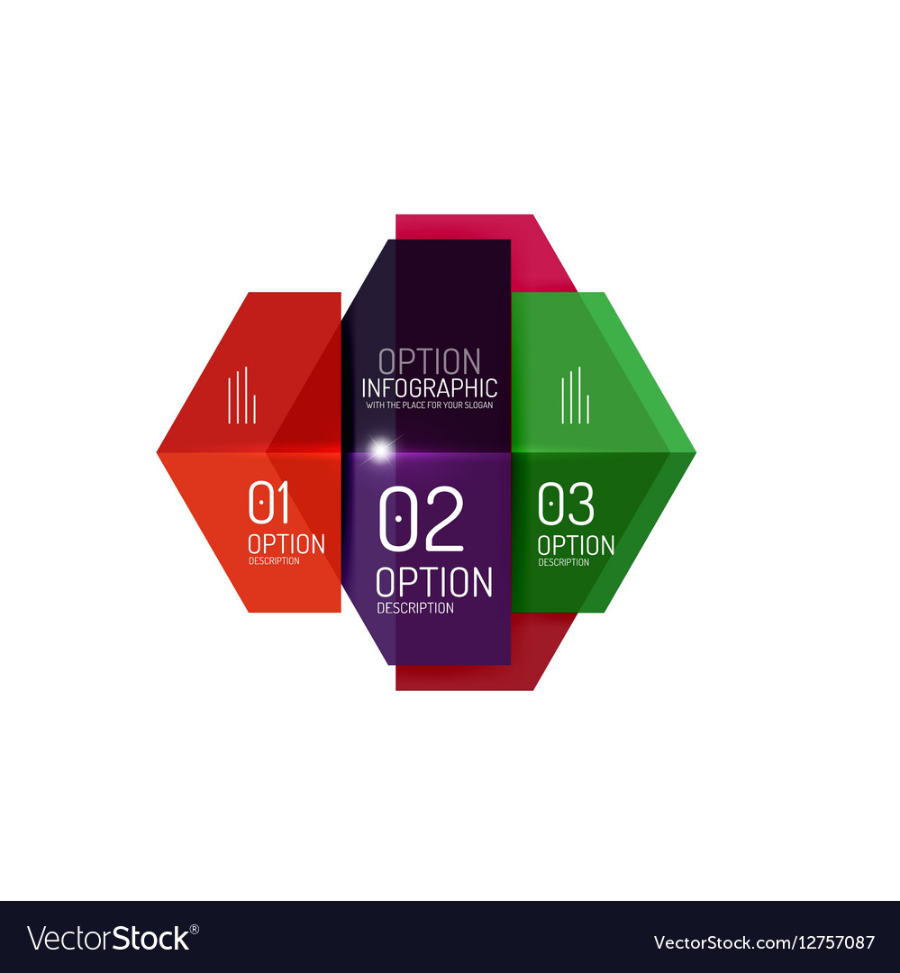 Hexagone infographic diagram templates Royalty Free Vector