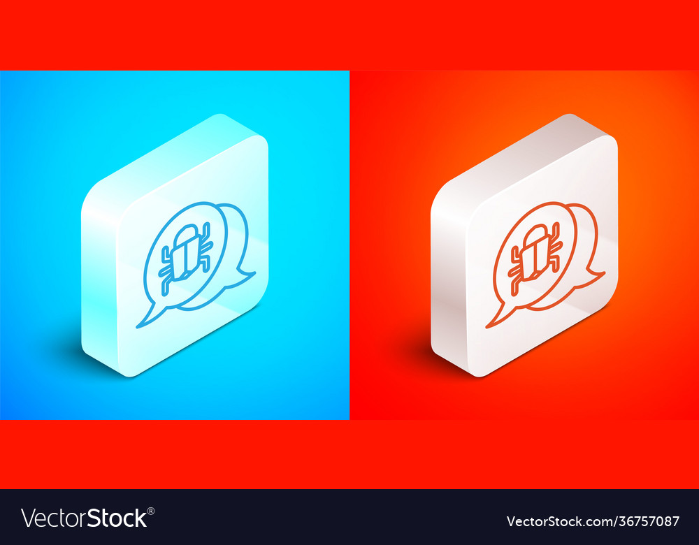 Isometric line system bug concept icon isolated vector image Isometric line system bug concept icon isolated