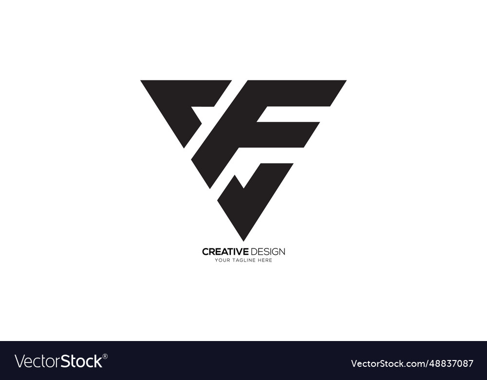 Letter c v f triangle initial modern unique shape