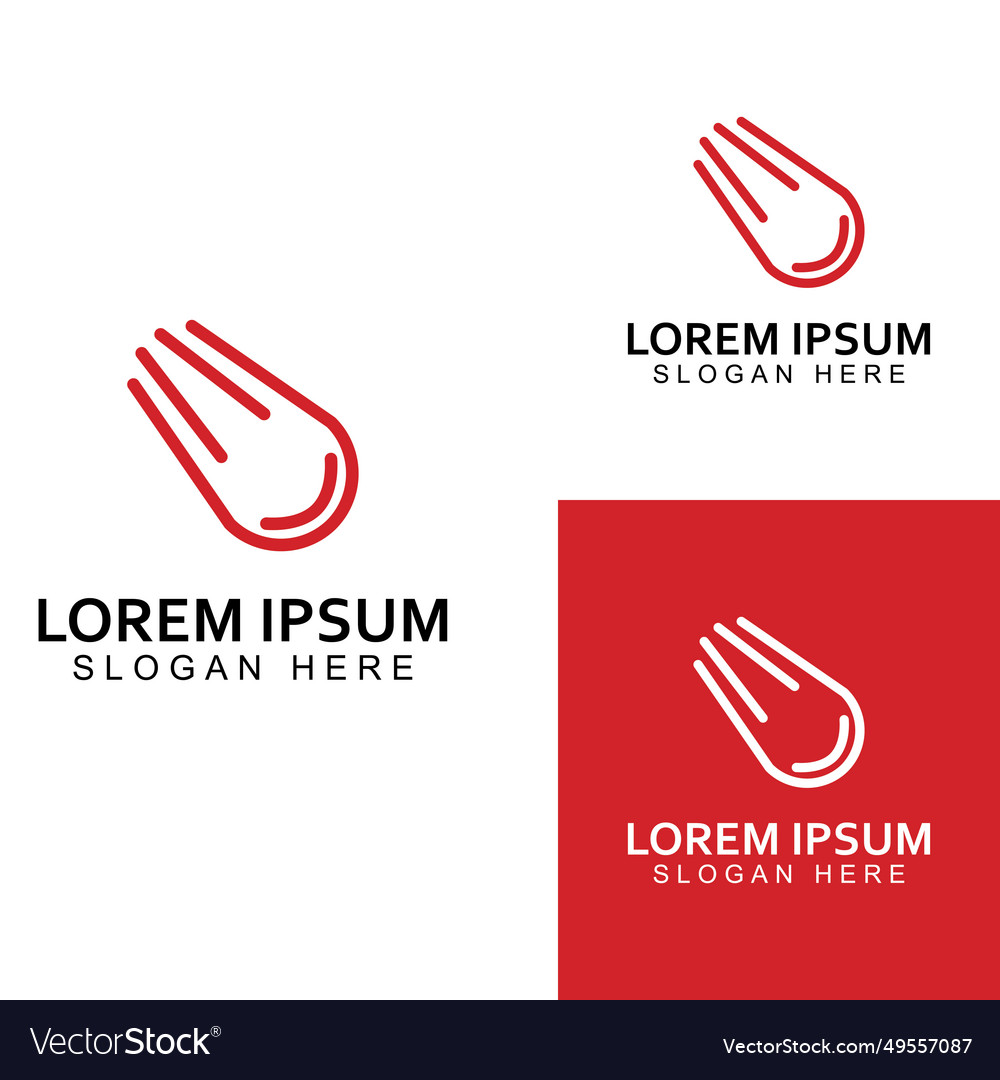 Logo design template meteor or space object Vector Image Logo design template meteor or space object