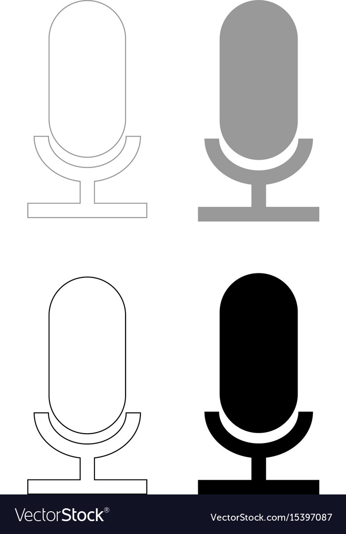 Microphone the black and grey color set icon